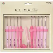 Tulip Etimo Rose Ergonomic Grip Pink Crochet Hook - Set of 10 w Case
