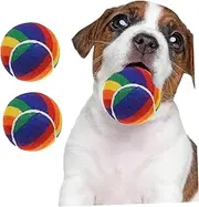 PAMINGONO 3PCS Colorful Bouncy Dog Tennis Balls Durable Rubber Pet for Small Medium Dogs Chew Resistant and Elastic for Training and Retrieve Games