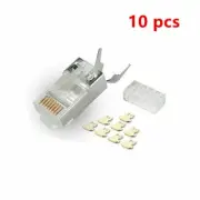 1.45mm 10Pack Network Connectors RJ45 Cat7 Gold Plated FTP Modular Plug