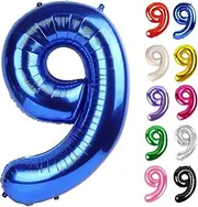 Navy Blue Number 9 Balloon 40 Inch, 9 Balloon Number, 9th Birthday Decorations, Navy Blue Party Supplies for Boys Girls