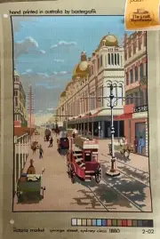 Baxterfrafik tapestry canvas - Victoria Market George St Sydney circa 1880