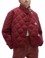 AJE COCOON JACKET Burgundy