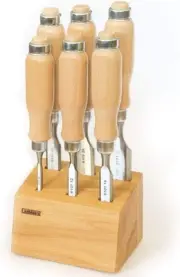 Narex Set of 6 Cabinet Chisels Bevel Edge in Block for Wood Joinery