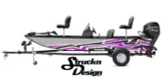 Purple Black Geometric Shapes Gray Design Wrap Fishing Bass Boat Vinyl Decal USA