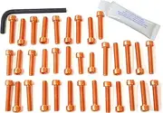 Pro-Bolt Kawasaki KLX250 Aluminum Engine Bolt Kit Orange EOKA40