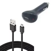 USB Car Charger Cable MicroUSB Power Adapter Cord DC Socket for Cell Phones