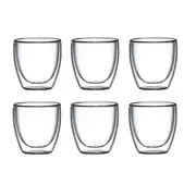 6x Double Walled Espresso Glasses Barista Coffee Cup Mug Drinks Glass 100ml