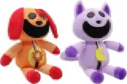 2 PCS Colorful Smiling Critters Plush Set, Soft Stuffed Animals Plush for Room Decoration