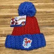 Spidey and His Amazing Friends Toddlers Spider-Man Beanie Hat Red Chunky Knit