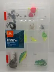 NEW Ozark Trail All Purpose Fishing Kit - Lures Sinkers Jigs Hooks Bobbers