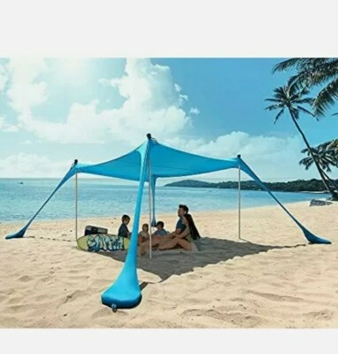 PETNOZ Beach Tent Canopy Sun Shade UPF50+, Easy Pop Up Anti-Wind Sun Shelter wit