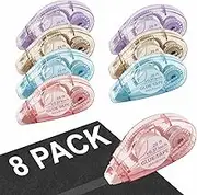 Double-Sided Tape Runner, Pack of 8, 0.31 Inches x 26 Ft Adhesive Tape Runners, Craft Supplies for Scrapbooking, Gift Wrapping, and Paper Art.