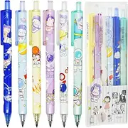 Maydahui 12Pcs Colorful Outer Space Eternal Pencils Retractable HB 0.5mm Cartoon Planets Spaceman Rocket Inifity Pencil Magic Forever Pencil for School Office Supplies Goodie Bags