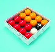 Red and Yellow 2" Aramith Pool Ball Set (1 7/8 Inch Cue Ball)