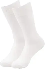 [Petrichor] Men's Cotton Crew Socks - Soft, Breathable & Comfortable, White (Pack of 1), White, 8-13
