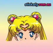 Sailor Moon Peeking Sticker | Vinyl Car Decal Funny Aussie Meme Adult 4x4 4wd