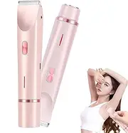 Lastlargely 2-in-1 Women's Body Shaver, Electric Lady Shaver, Ipx7 Waterproof Wet and Dry Electric Razors for Underarms, Legs, Face, Arm (Pink)