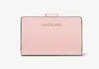Michael Kors Jet Set Medium Crossgrain Leather Bifold Wallet Nwt Pink
