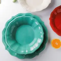 在飛比找ETMall東森購物網優惠-歐式純色浮雕ins風小清新碗盤