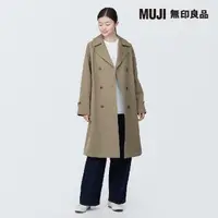 在飛比找momo購物網優惠-【MUJI 無印良品】女聚酯纖維撥水加工雙排扣大衣(共3色)