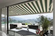 Advaning Luxury 12x10' 3.66m x 3.05m Electric Acrylic Retractable Awning Garden Green w/ Sand Beige