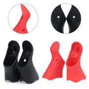 Bicycle Hand Lever Silicone Handlebar Protective Cover Black/Red (1 Pair)