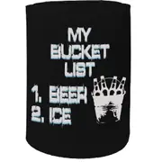 Alcohol Stubby Holder - Bucket List Beer Ice - Funny Novelty Birthday Gift Joke Beer Can Bottle
