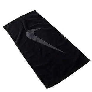 NIKE SWOOSH TOWEL 黑色灰勾 中型 大型 海邊 運動毛巾 浴巾 純棉【AC2093-046】