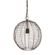 Cray Ball Small 1 Light Wire Weave Ball Pendant Antique Copper - ZAF11136