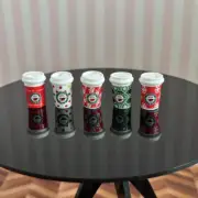 5PC Miniature Dollhouse Accessories Coffee to go Cups Drinks Bottle Christmas
