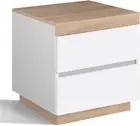 Bedside Table White 2-Drawer Nightstand Cabinet Organiser 50Cm X 45Cm X 54Cm Woo
