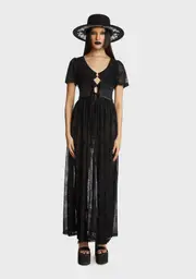 [Forest Ink] Spiderweb Mesh Duster Dress