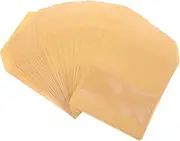 SAFIGLE 50pcs Kraft Paper Wrapping Bags Multi-use Sealing Pouch Underwear Packing Bags Socks Organizer Clothes Sealed Bags for Travel
