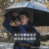 在飛比找樂天市場購物網優惠-免持背傘神器戶外徒步雨傘男女長柄可背遮陽速干晴雨傘