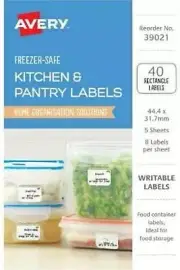 Avery Rectangle Freezer-Safe A6 Kitchen and Pantry Labels - Food Storage Stic...