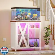 YITAHOME Fish Tank Stand with Power Outlets and LED Light, 20-29 Gallon Metal