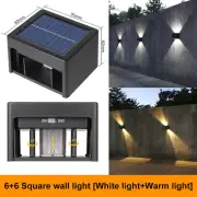 Solar Wall Light Outdoor Waterproof Warm&White Glow Light for Backyard Pathway