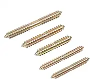 10Pcs M6/M8 Double Head Ended Wood to Wood Screws, 50 / 60 / 80mm Self-Tapping Thread Bolts for Furniture Fixing Dowel 5 Sizes for Choose