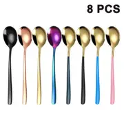 8-piece Stainless Steel Mixing Spoon Ice Cream Spoon Ice Cream Dessert Spoon Creative Tableware