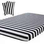 Black and White Stripe Print Pattern, Soft Microfiber Full Size Sheets (1 Fit...