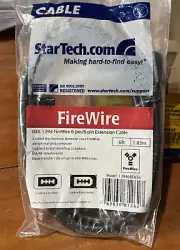6 FT FIREWIRE CABLE CORD 6 PIN to 6 PIN IEEE1394 PC MAC DV 6P-6P 6-6 PINS BLACK