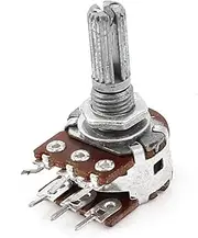 Aexit B50K (Potentiometer) 50K Ohm Knurled Shaft Linear Dual Rotary (45ry150qf250) Taper Potentiometer