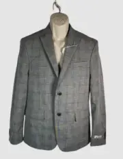 Ben Sherman Men's Gray Skinny-Fit Stretch Suit Jacket Size 38S
