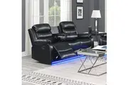 3R Seater Finest Leatherette Recliner Feature Console LED Light Ultra Cushioned