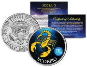 SCORPIO Horoscope Astrology Zodiac Kennedy U.S. Colorized Half Dollar Coin