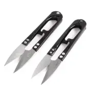 2 Pc Black Metal Grip Thread Clip Tailor Yarn Spring Scissors Stitch Cutter
