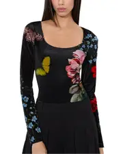alice + olivia Delaina Scoop Neck Top