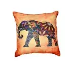 16" Elephant Print Multicolor Boho Kilim Soft Velvet Sofa Pillow Covers-Set Of 5