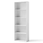 Costway 5-Shelf Bookcase Display Cabinet Storage Furniture Book Shelf Living Study Room White