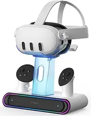 ZYBER RGB Charging Dock for Meta Quest 3, Magnetic Fast Charging Station for Oculus Quest 3 VR Headset & Controllers